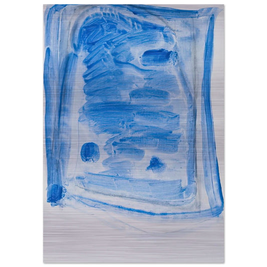 Sketchy Cobaltic Blue Flag - 2009 - Ralston Crawford Brushed Aluminum Print - 70x100 cm / 28x40 inches | Ralston Crawford Aluminum Print | Ralston Crawford Prints
