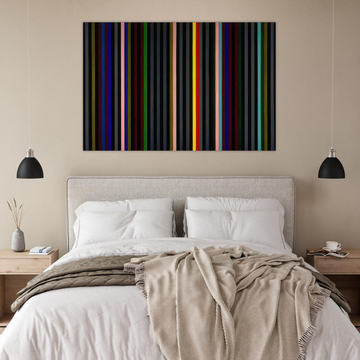 Black Grey Beat - 1964 - Gene Davis Art Prints - 100x150 cm / 40x60″ inches | Gene Davis Poster | Gene Davis Prints