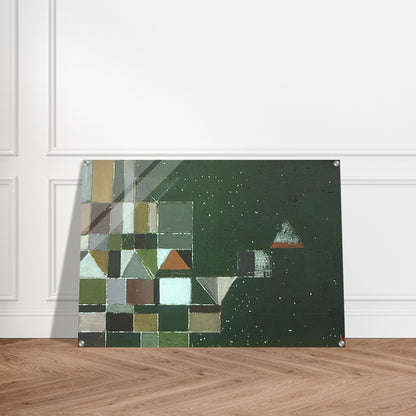 SQUARE MOTIF GREEN LILAC 1948 - Victor Pasmore Acrylic Print - 70x100 cm / 28x40″ inches