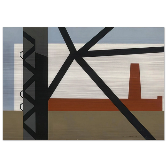 From the Bridge - 1942 - Ralston Crawford Brushed Aluminum Print - 70x100 cm / 28x40 inches | Ralston Crawford Aluminum Print | Ralston Crawford Prints