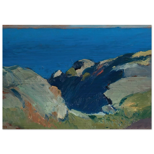 Rocks and Sea - Edward Hopper Brushed Aluminum Print - 70x100 cm / 28x40 inches | Edward Hopper Aluminum Print | Edward Hopper Prints