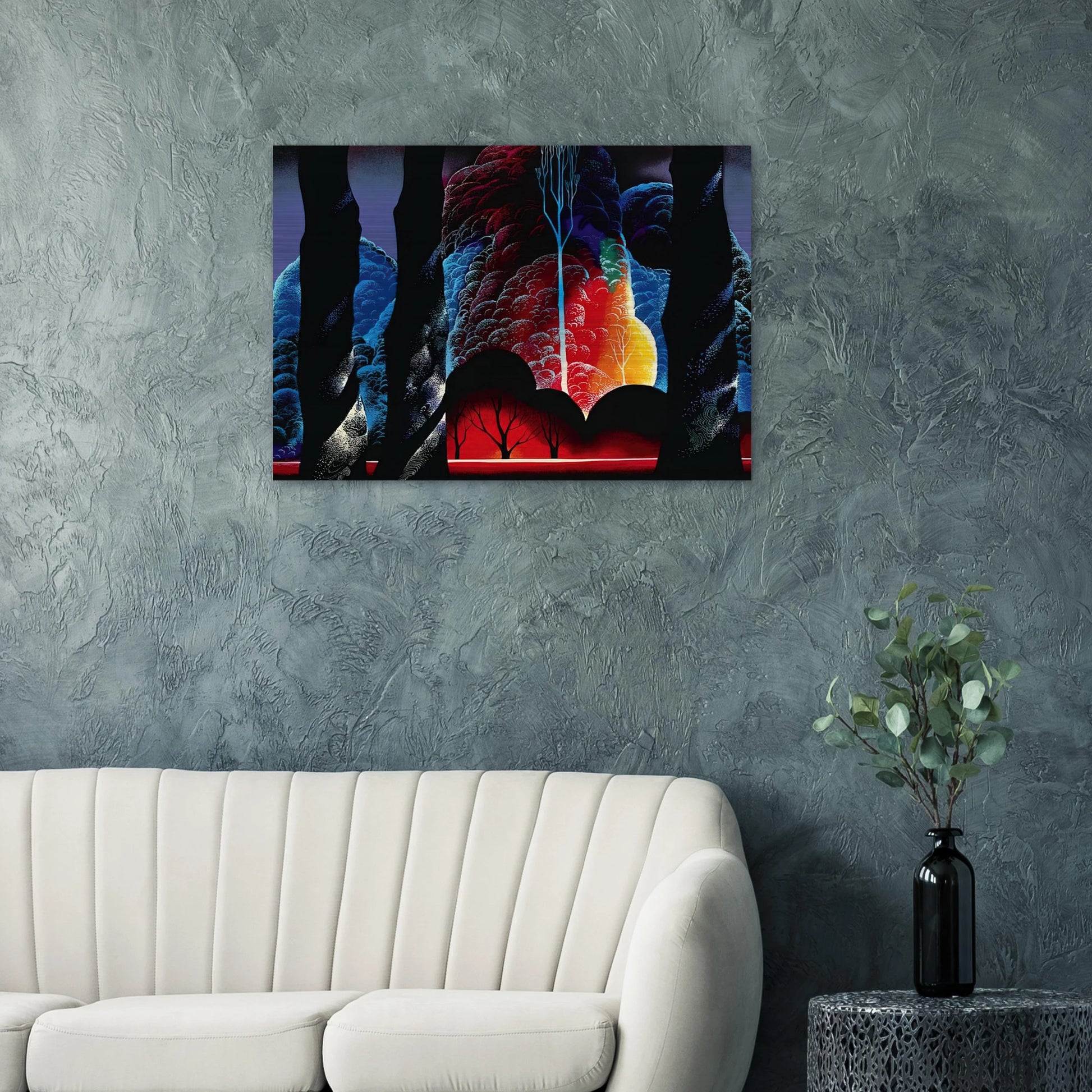 Forest Symphony - Eyvind Earle Brushed Aluminum Print - 70x100 cm / 28x40 inches | Eyvind Earle Aluminum Print | Eyvind Earle Prints
