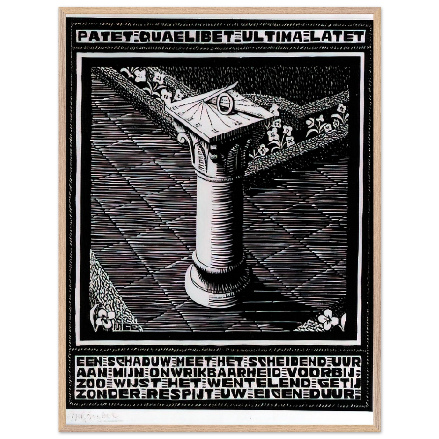 MC Escher - EMBLEMATA SUNDIAL Wall Art - 30x40 cm / 12x16 inches - Fine Art Poster-canvas - -