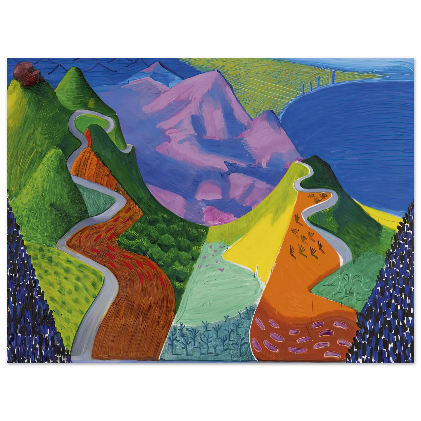 David Hockney - David Hockney Wall art - 15x20 cm / 6x8 inches - Premium Wooden Framed Poster With Fine Art Paper-canvas - Wood frame