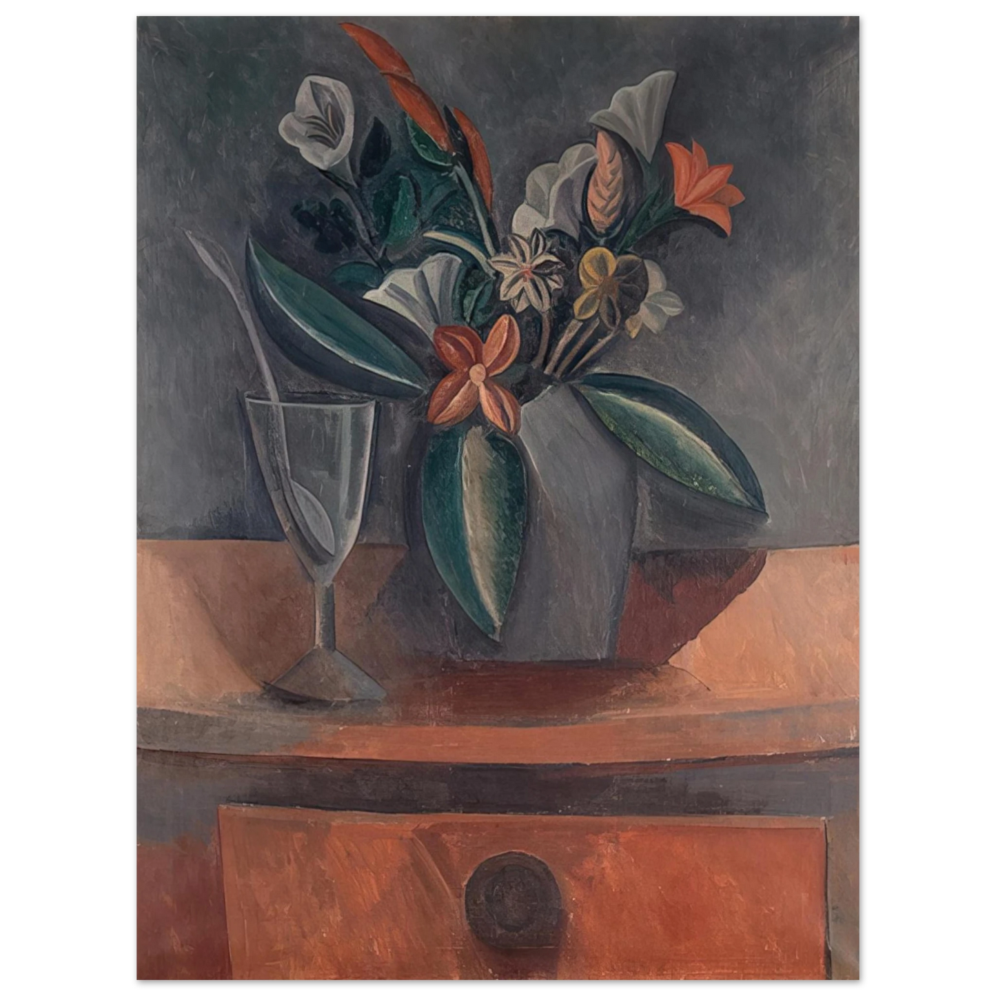 Pablo Picasso - Flowers in a Grey Jar - 1908  75x100 cm / 30x40inches Fine Art Poster