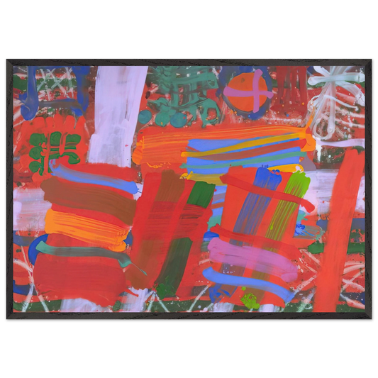 St Germain - 1995 - Albert Irvin 70x100 cm / 28x40 inches Framed Art Print – Black Wooden Frame