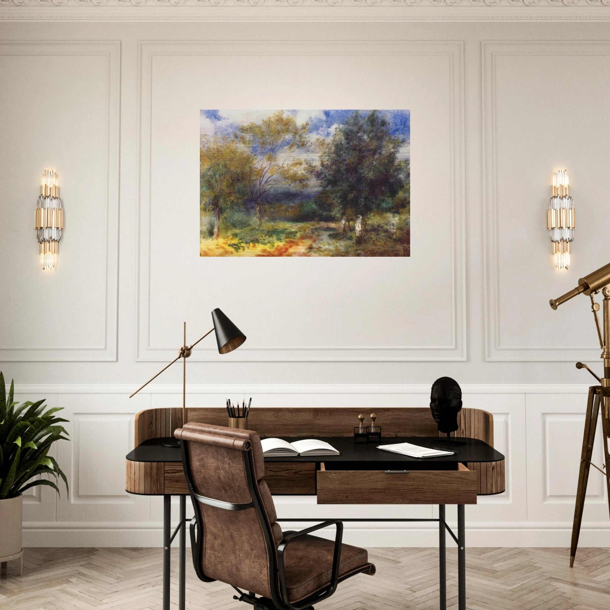 Landscape in the Sun - Pierre-Auguste Renoir Brushed Aluminum Print - 70x100 cm / 28x40 inches | Pierre-Auguste Renoir Aluminum Print | Pierre-Auguste Renoir Prints