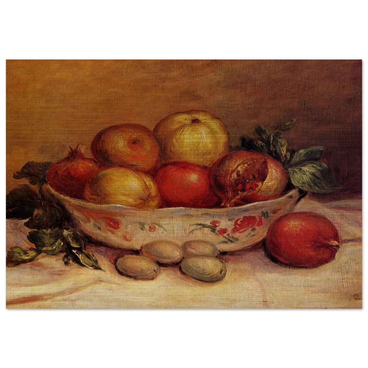 Still Life with Pomegranates - Pierre-Auguste Renoir Brushed Aluminum Print - 70x100 cm / 28x40 inches | Pierre-Auguste Renoir Aluminum Print | Pierre-Auguste Renoir Prints