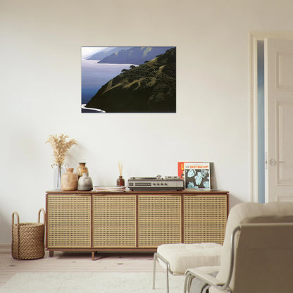 Big Sur Calm - Eyvind Earle Brushed Aluminum Print - 70x100 cm / 28x40 inches | Eyvind Earle Aluminum Print | Eyvind Earle Prints