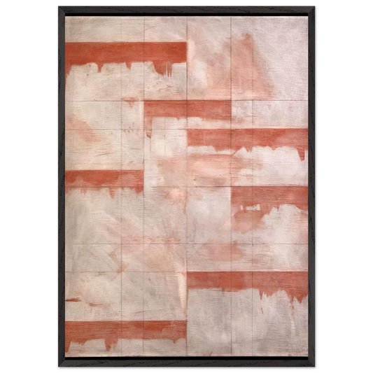 Red Window Study - Abstract Expressionism - Brice Marden 70x100 cm / 28x40 inches Framed Art Print – Black Wooden Frame