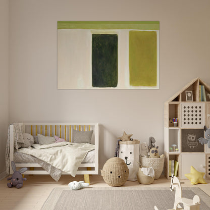 Double Green Sun-Box - 1967 - Theodoros Stamos Art Prints - 100x150 cm / 40x60″ inches | Theodoros Stamos Poster | Theodoros Stamos Prints