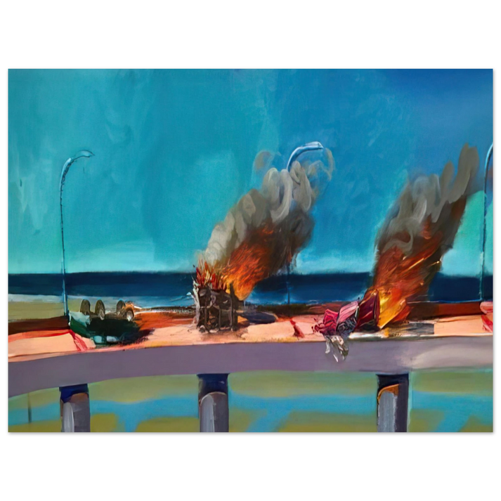 Carlos Almaraz - Longo Crash - 1982  75x100 cm / 30x40inches Fine Art Poster