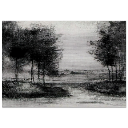 Landscape - Vincent van Gogh Brushed Aluminum Print - 70x100 cm / 28x40 inches | Vincent van Gogh Aluminum Print | Vincent van Gogh Prints
