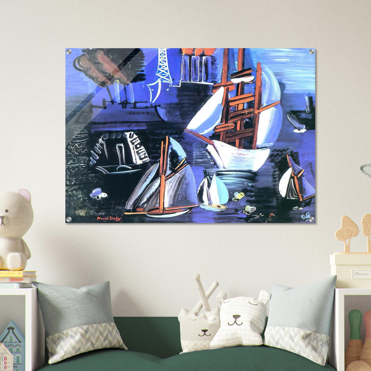 BOATS IN LE HAVRE 1926 - Raoul Dufy Acrylic Print - 70x100 cm / 28x40″ inches