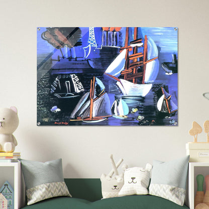 BOATS IN LE HAVRE 1926 - Raoul Dufy Acrylic Print - 70x100 cm / 28x40″ inches