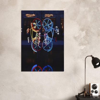 RIDING BIKES 1998 - Robert Rauschenberg Brushed Aluminum Print - 70x100 cm / 28x40 inches | Robert Rauschenberg Aluminum Print | Robert Rauschenberg Prints
