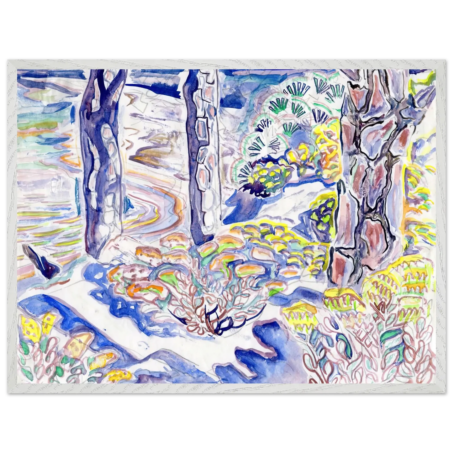 Walter Inglis Anderson - Walter Anderson Wall art - 28x43  cm / XL (11x17 Inches) - Premium Wooden Framed Poster With Fine Art Paper - White frame