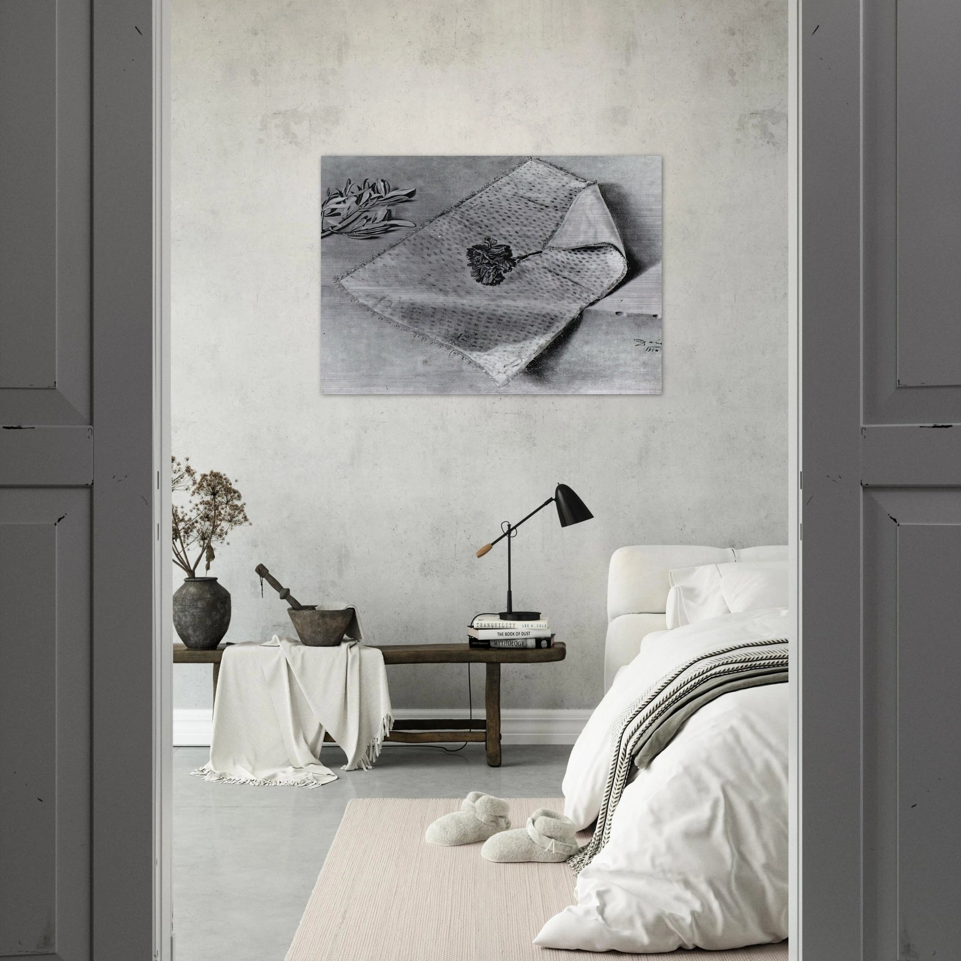 CARNATION AND CLOTH OF GOLD - Salvador Dali Brushed Aluminum Print - 70x100 cm / 28x40 inches | Salvador Dali Aluminum Print | Salvador Dali Prints