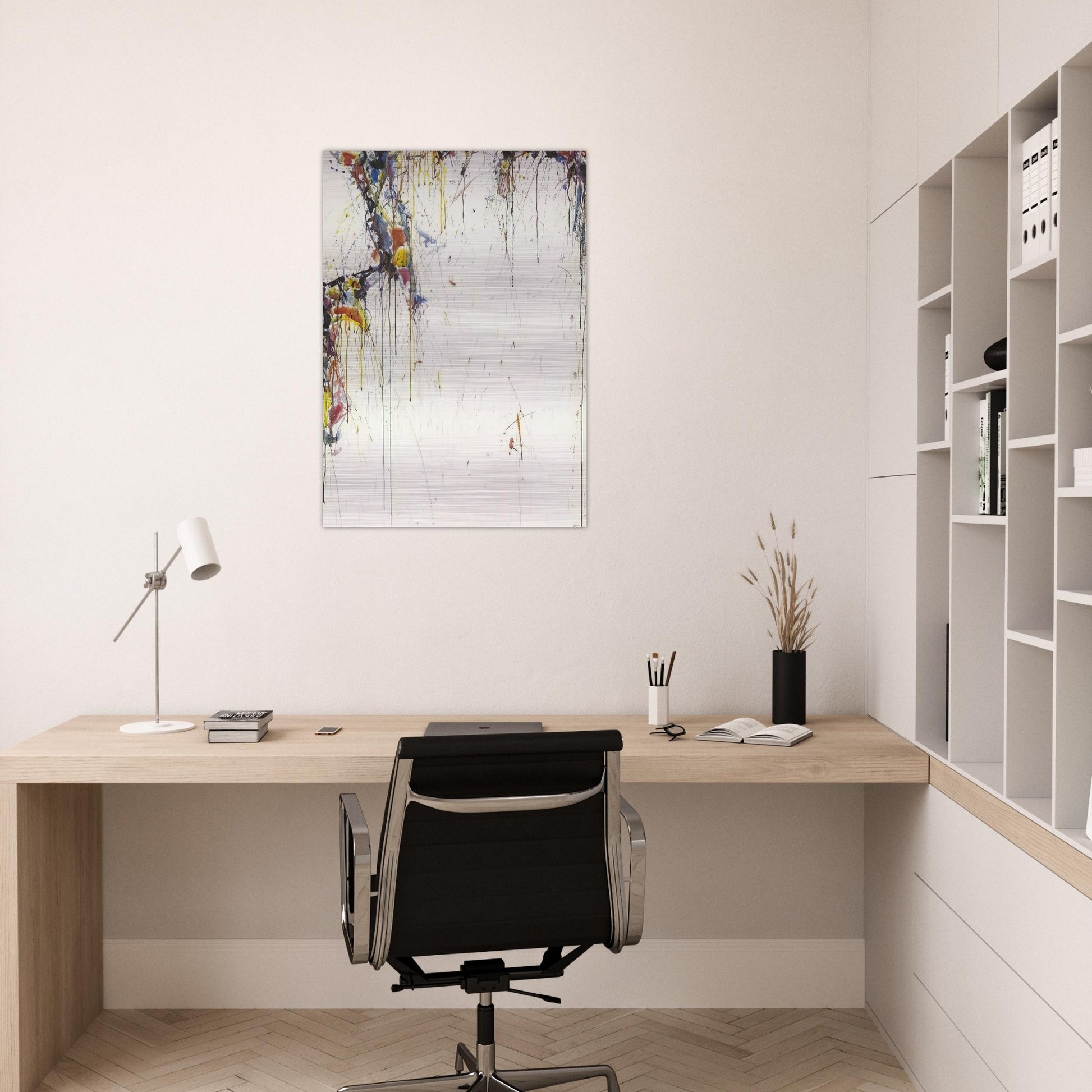 Japan Line Series No. 1  Composition  - Sam Francis Brushed Aluminum Print - 70x100 cm / 28x40 inches | Sam Francis Aluminum Print | Sam Francis Prints