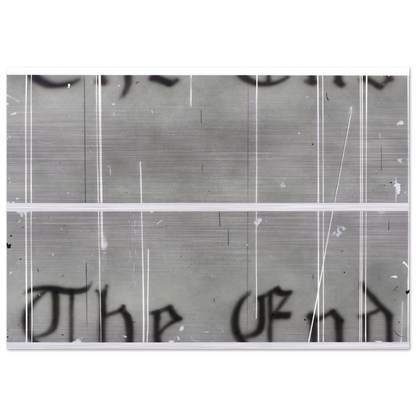 THE END 1 1993 - Edward Ruscha Brushed Aluminum Print - 70x100 cm / 28x40 inches | Edward Ruscha Aluminum Print | Edward Ruscha Prints