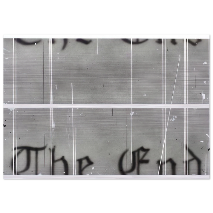 THE END 1 1993 - Edward Ruscha Brushed Aluminum Print - 70x100 cm / 28x40 inches | Edward Ruscha Aluminum Print | Edward Ruscha Prints