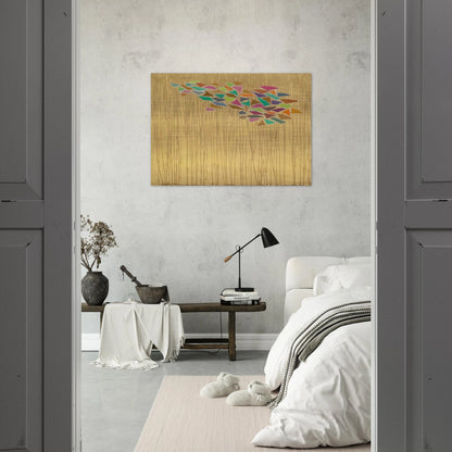 Colors on Tan - 1975 - Robert Goodnough Brushed Aluminum Print - 70x100 cm / 28x40 inches | Robert Goodnough Aluminum Print | Robert Goodnough Prints