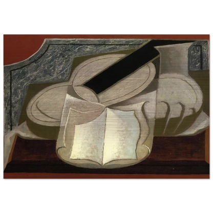 BOOK AND GUITAR 1925 - Juan Gris Brushed Aluminum Print - 70x100 cm / 28x40 inches | Juan Gris Aluminum Print | Juan Gris Prints
