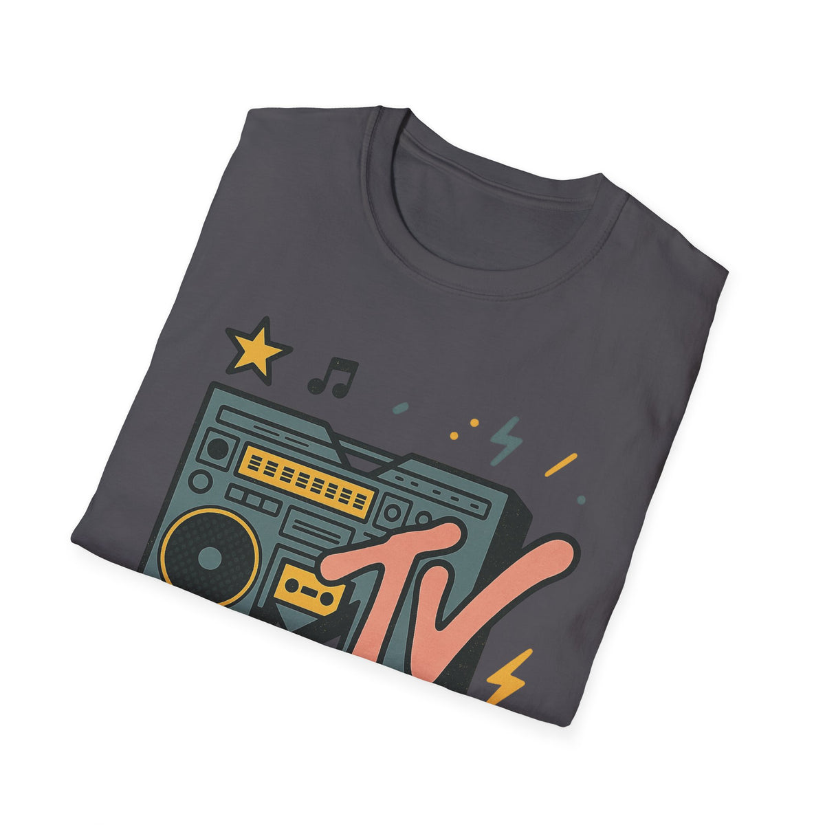 Retro MTV Vintage Leopardenmuster Musikfernsehen Grafik T-Shirt 80er 90er Throwback Unisex Band Shirt Animal Print Rock Style T-Shirt