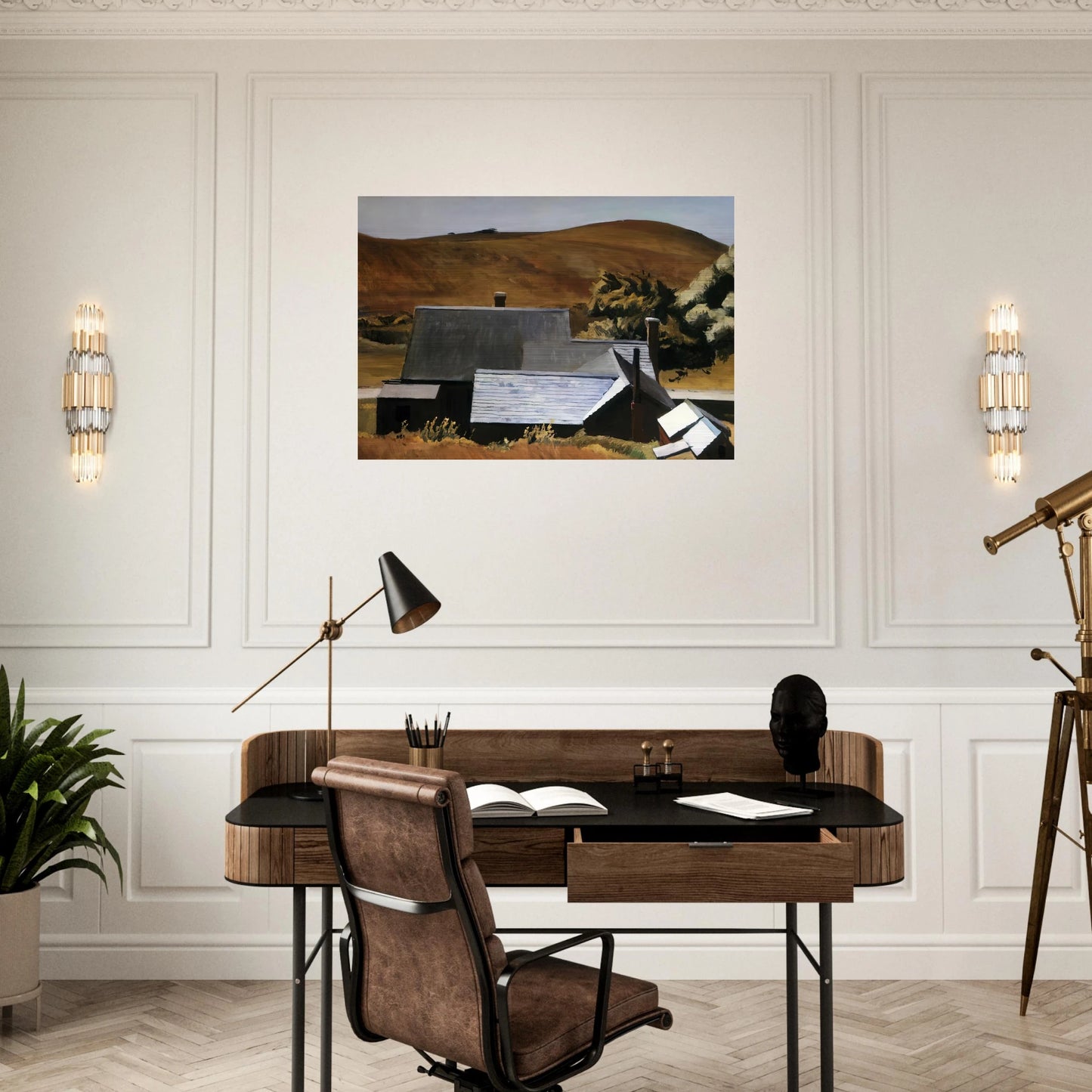 Burly Cobb s House, South Truro - Edward Hopper Brushed Aluminum Print - 70x100 cm / 28x40 inches | Edward Hopper Aluminum Print | Edward Hopper Prints