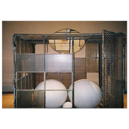 CELL 3 WHITE MARBLE SPHERES 1993 - Louise Bourgeois Brushed Aluminum Print - 70x100 cm / 28x40 inches | Louise Bourgeois Aluminum Print | Louise Bourgeois Prints