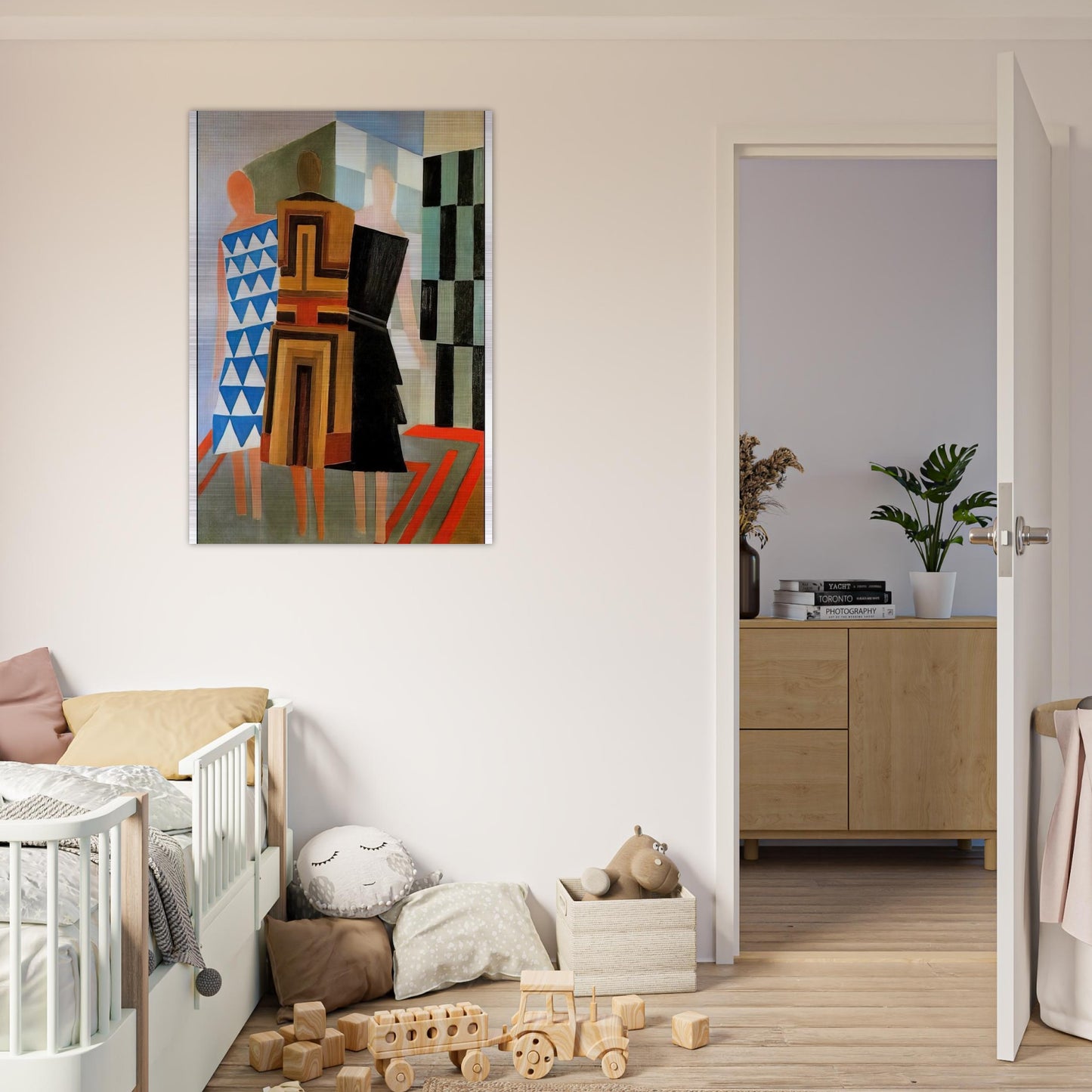 THREE WOMEN DRESSED SIMULTANEOUSLY - Sonia Delaunay Brushed Aluminum Print - 70x100 cm / 28x40 inches | Sonia Delaunay Aluminum Print | Sonia Delaunay Prints