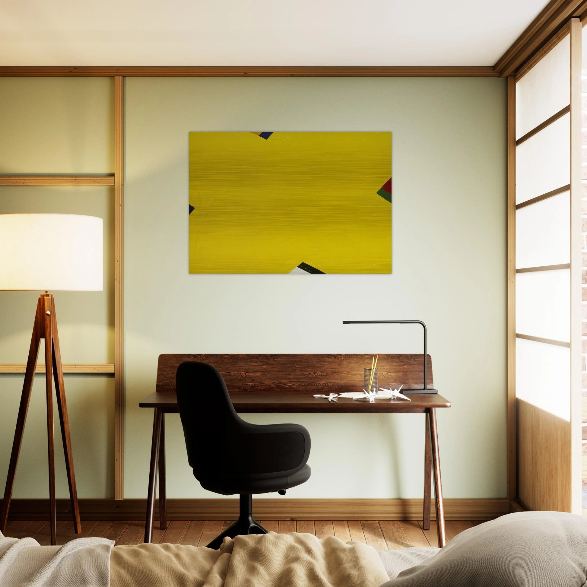 Yellow - Al Held Brushed Aluminum Print - 70x100 cm / 28x40 inches | Al Held Aluminum Print | Al Held Prints