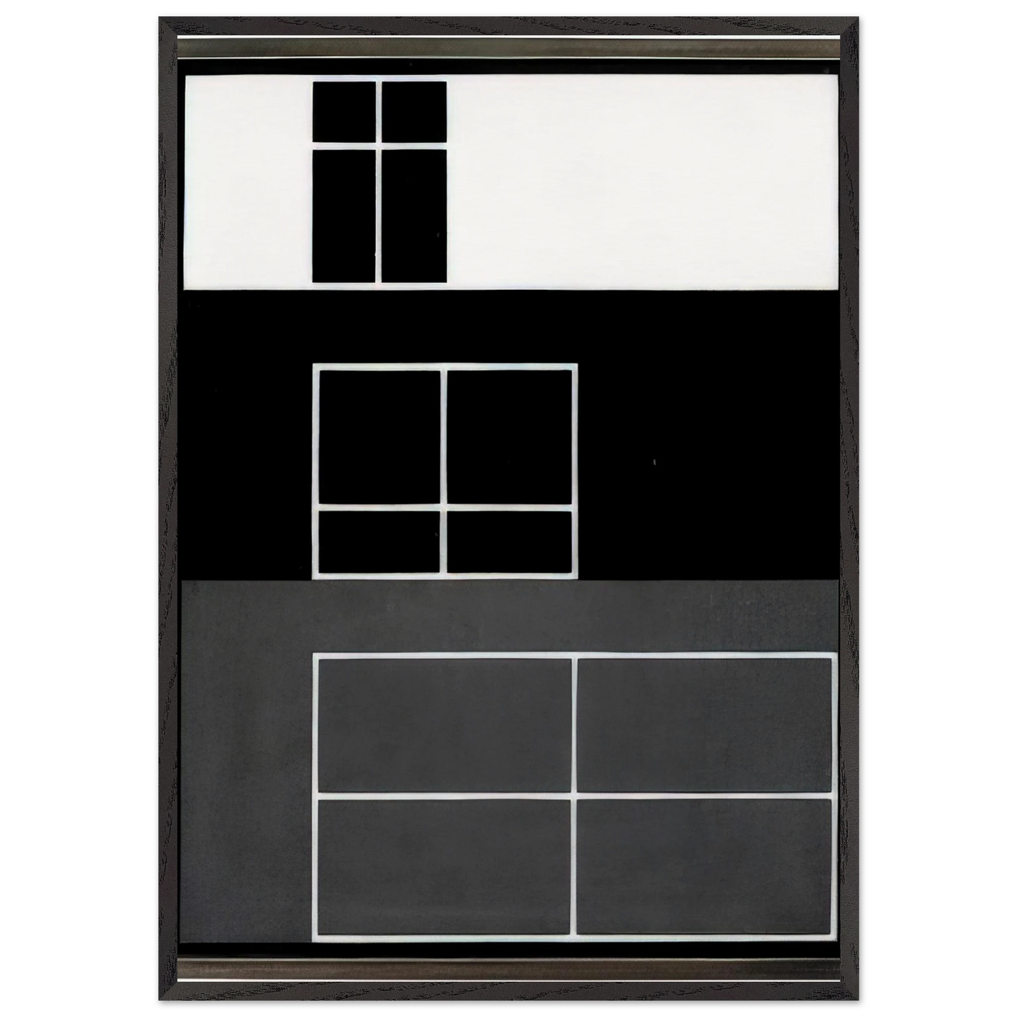 INTERIOR B 1929 - Josef Albers 70x100 cm / 28x40 inches Framed Art Print – Black Wooden Frame