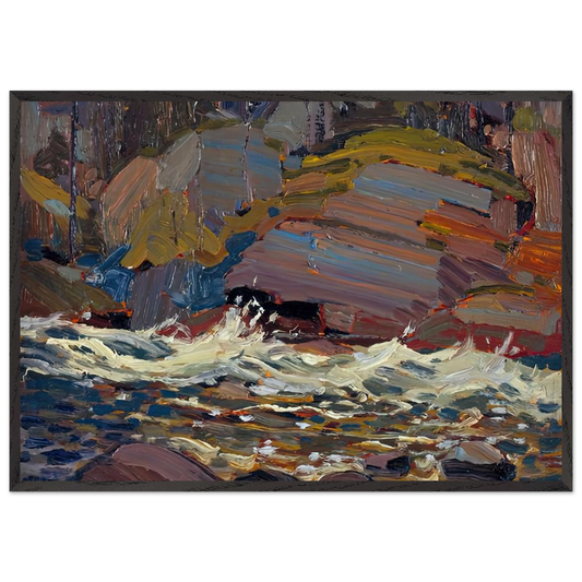 SWIFT WATER 1916 - Tom Thomson 70x100 cm / 28x40 inches Framed Art Print – Black Wooden Frame