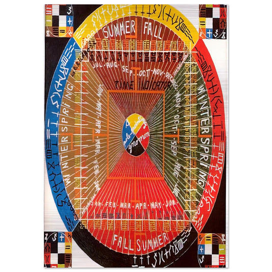 The Sun Rises Twice, Per 3, Per 4 - 1973 - Alfred Jensen Brushed Aluminum Print - 70x100 cm / 28x40 inches | Alfred Jensen Aluminum Print | Alfred Jensen Prints