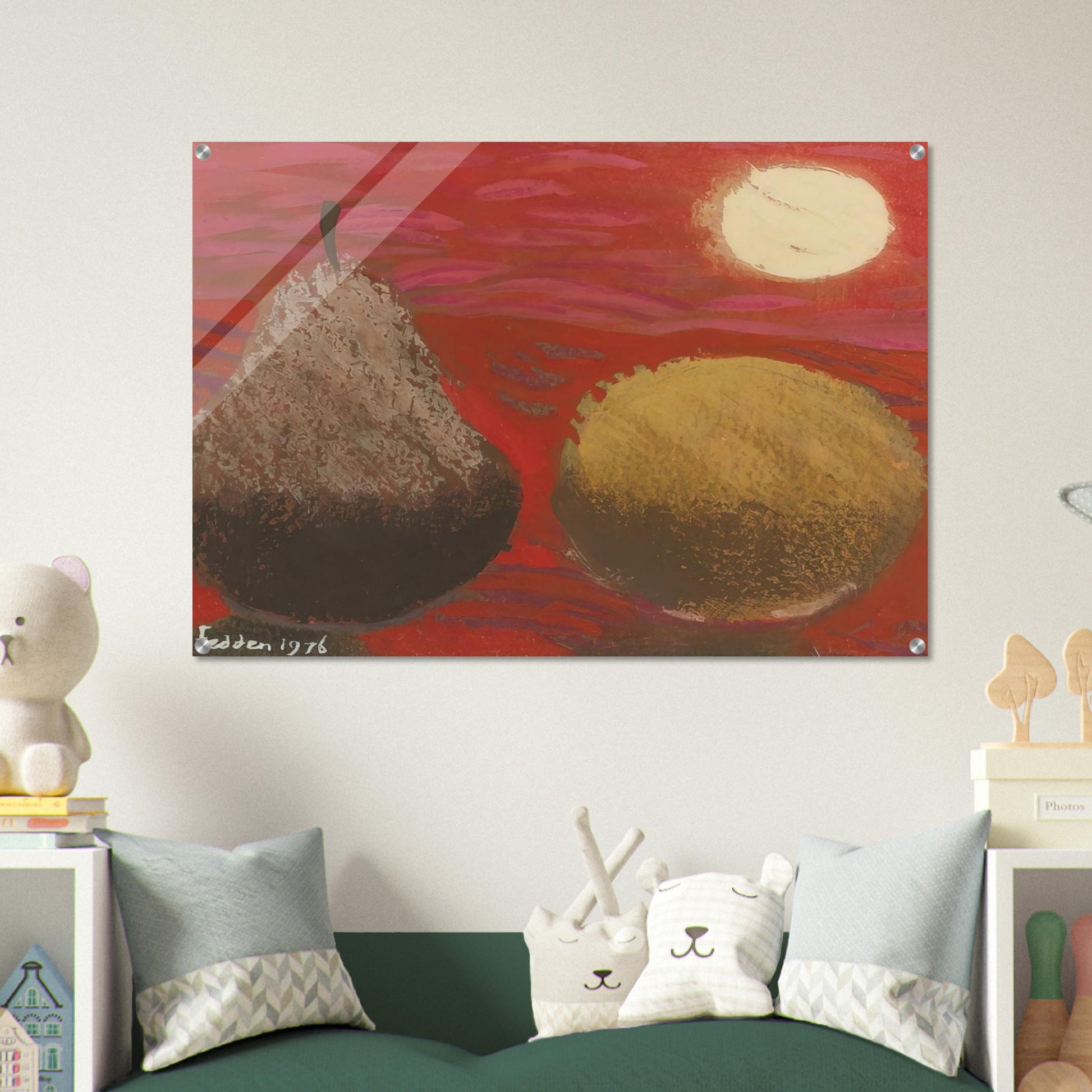 Still Life on Red - 1976 - Mary Fedden Acrylic Print - 70x100 cm / 28x40″ inches