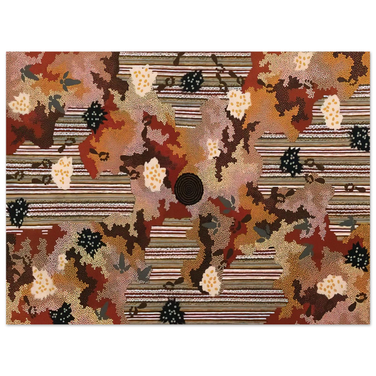 Clifford Possum Tjapaltjarri - Wildflowers at Yabbierangu - 1991  75x100 cm / 30x40inches Fine Art Poster