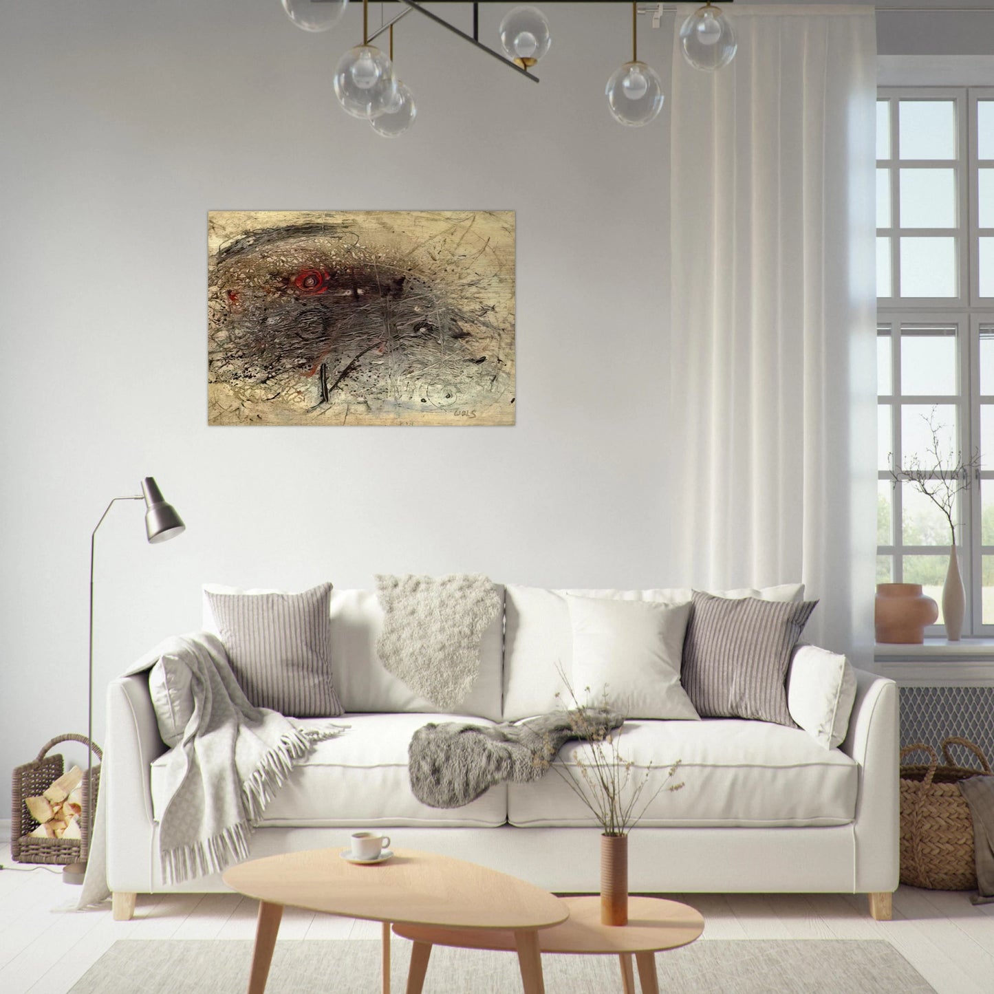Untitled 6 - Tachisme - Wols Brushed Aluminum Print - 70x100 cm / 28x40 inches | Wols Aluminum Print | Wols Prints