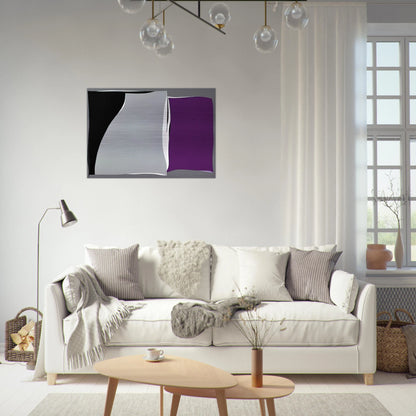 Black  Gray Curves with Purple - 1960 - Karl Benjamin Brushed Aluminum Print - 70x100 cm / 28x40 inches | Karl Benjamin Aluminum Print | Karl Benjamin Prints