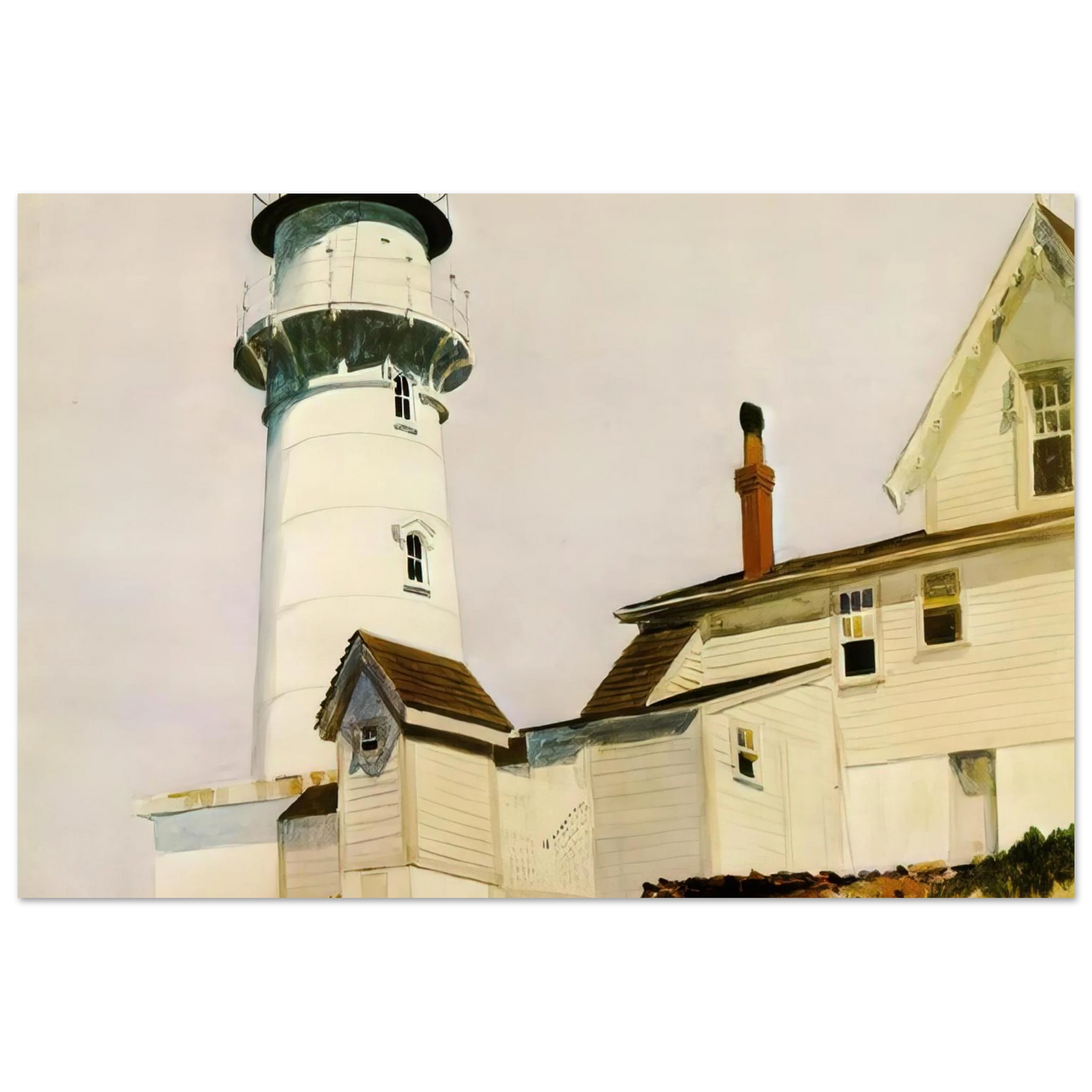 Edward Hopper - Light at Two lights Fine Art Poster