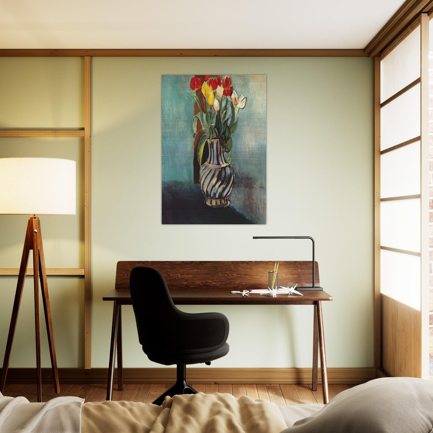 ME MYSELF STENDHAL VASE OF TULIPS 1914 - Henri Matisse Brushed Aluminum Print - 70x100 cm / 28x40 inches | Henri Matisse Aluminum Print | Henri Matisse Prints