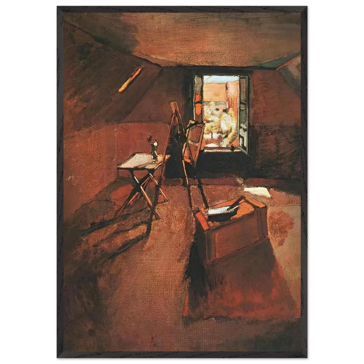 STUDIO UNDER THE EAVES - Henri Matisse 70x100 cm / 28x40 inches Framed Art Print – Black Wooden Frame