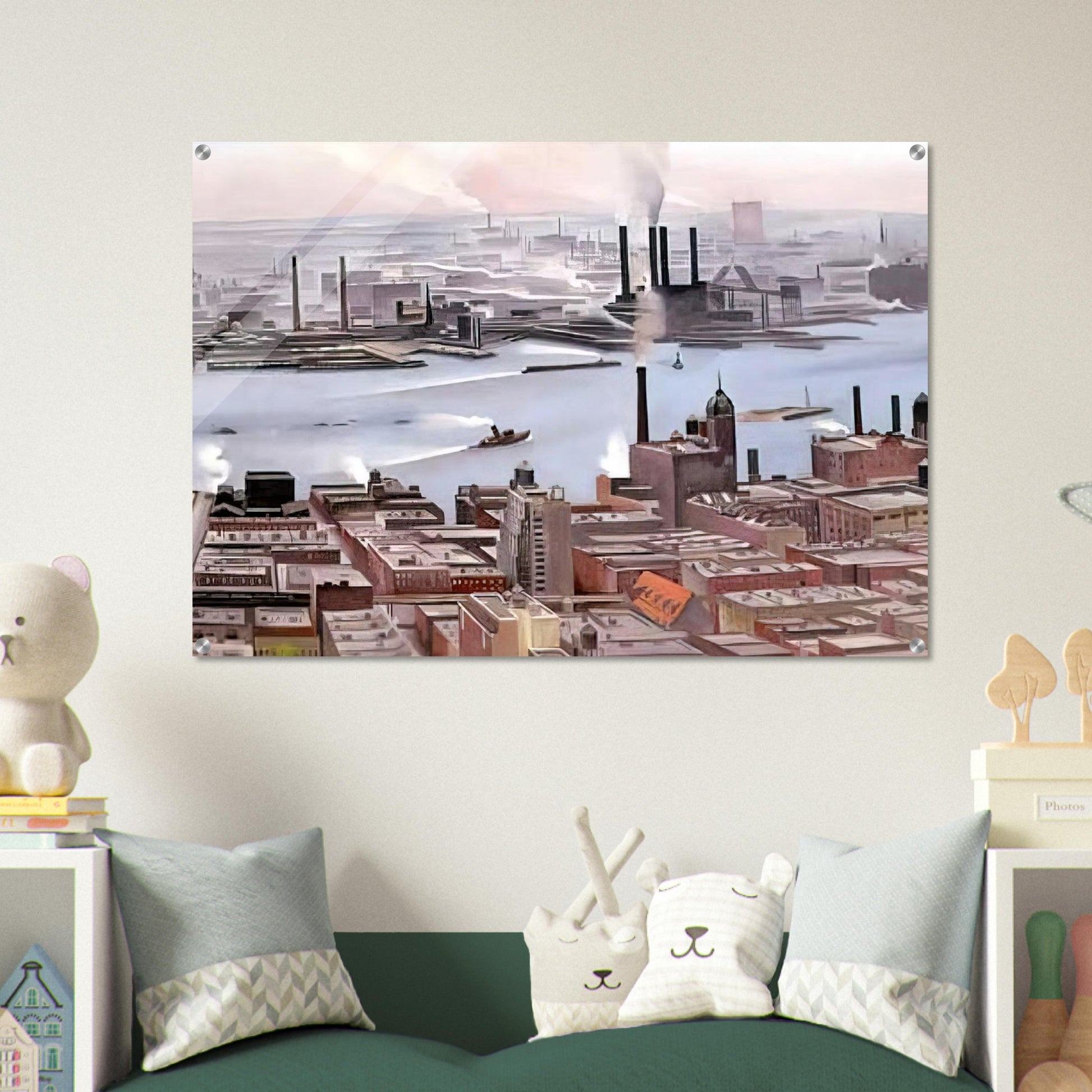 East River from the Thirtieth Story of the Shelton Hotel - Georgia O'Keeffe Acrylic Print - 70x100 cm / 28x40″ inches
