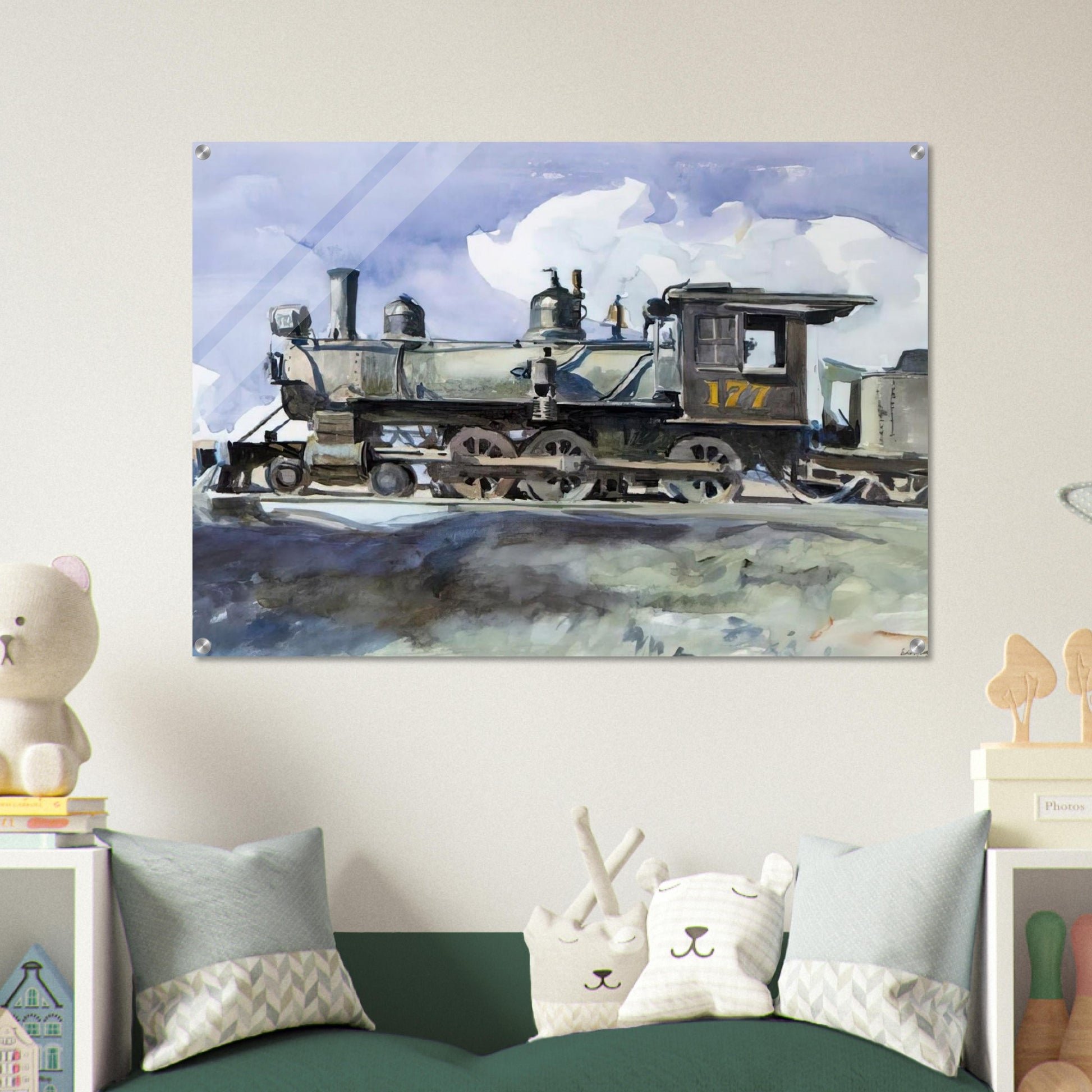 D. and R. G. Locomotive - Edward Hopper Acrylic Print - 70x100 cm / 28x40″ inches