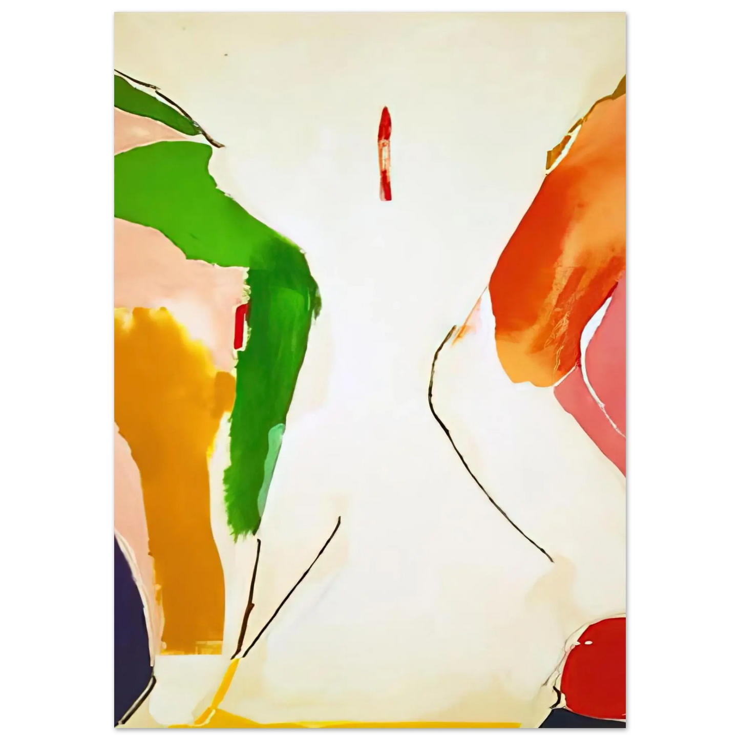 Helen Frankenthaler - Living Edge - 1973 Wall art - 40x50 cm / 16x20 Inches - Premium Wooden Framed Poster With Fine Art Paper - Black frame