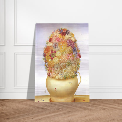 FLOWER POT - Fernando Botero Brushed Aluminum Print - 70x100 cm / 28x40 inches | Fernando Botero Aluminum Print | Fernando Botero Prints
