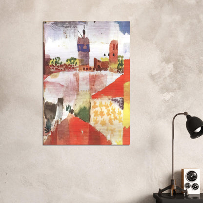 HAMMAMET WITH MOSQUE 1914 - Paul Klee Brushed Aluminum Print - 70x100 cm / 28x40 inches | Paul Klee Aluminum Print | Paul Klee Prints