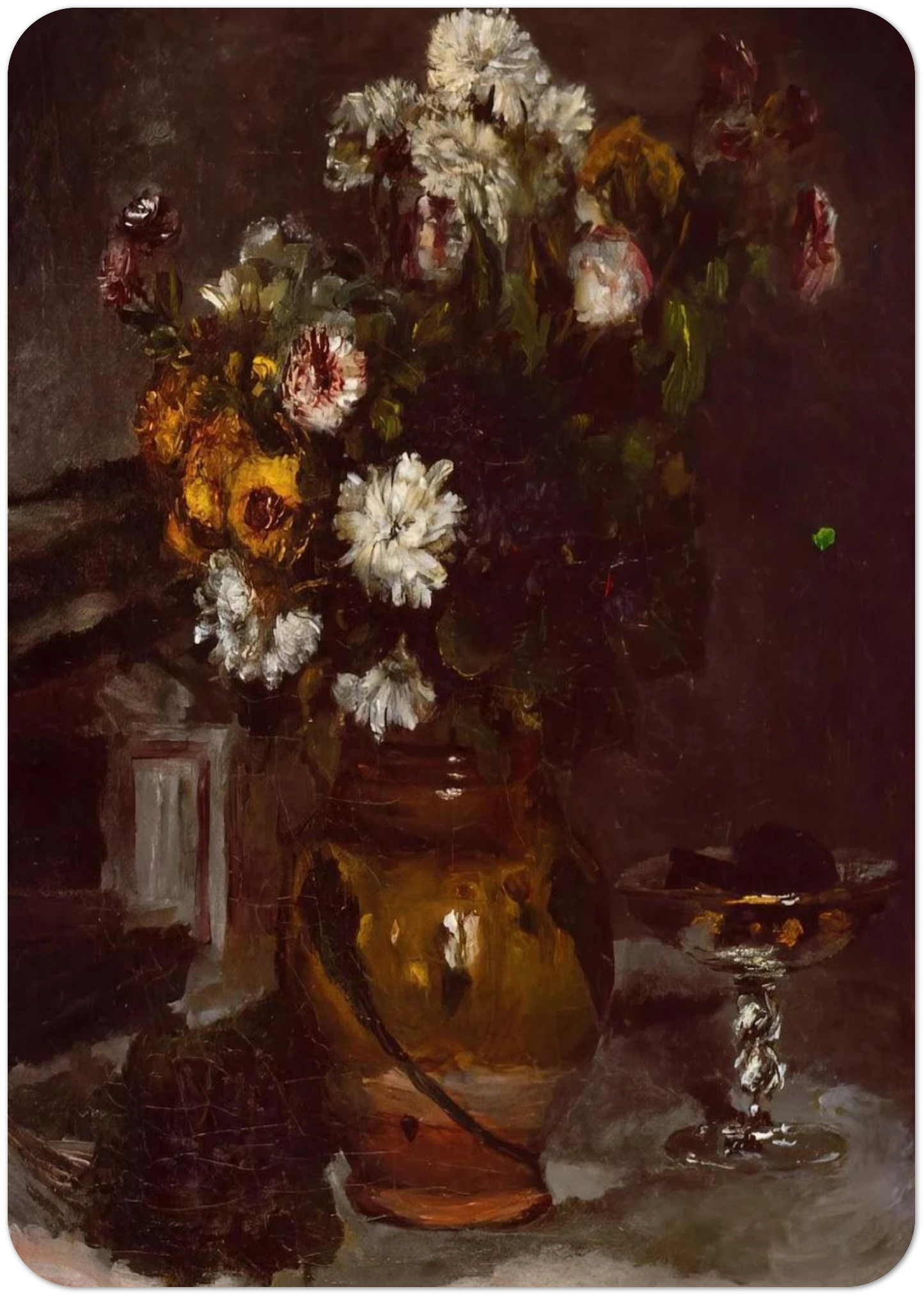 Flowers in a Vase and a Glass of Champagne By Pierre-Auguste Renoir Pack of 10 Post Cards | Pierre-Auguste Renoir Post Cards | A6 (10.5 x 14.8 cm) - 4.1 x 5.8 inches