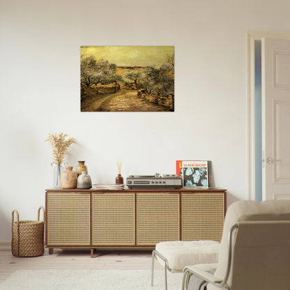 THE LANE TO PORT LLIGAT WITH VIEW OF CAP CREUS - Salvador Dali Brushed Aluminum Print - 70x100 cm / 28x40 inches | Salvador Dali Aluminum Print | Salvador Dali Prints