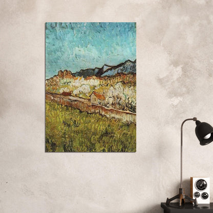 At the Foot of the Mountains - Vincent van Gogh Brushed Aluminum Print - 70x100 cm / 28x40 inches | Vincent van Gogh Aluminum Print | Vincent van Gogh Prints
